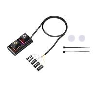 YROHGKPN Commutateur d'alimentation PC avec rétroéclairage coloré, rallonge de 2 m et jeu de clés mécaniques améliorant l'accessibilité du bouton PC externe