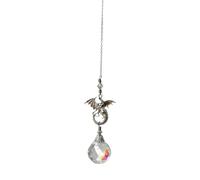 YROHGKPN Décor dragon réfléchissant la lumière, 30, D | Accent en cristal argenté avec détail dragon volant