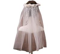 YROHGKPN Délicat tulle de mariée avec perles brodées - Élégant diadème de mariée - Voile pour femme pour prendre des photos - Accessoire de mariée avec fleurs multicouches - Fête de mariage, Blanc