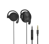 YROHGKPN Écouteurs de sport filaires avec microphone, prise jack 3,5 mm avec crochet supra-auriculaire pour téléphones portables et téléphones portables, casque filaire avec tuning pour téléphones