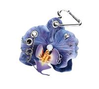 YROHGKPN Élégant mousqueton floral pour clés, breloque légère et ergonomique avec détails pour cadeaux et utilisation décorative, breloque de sac multi-usage, bleu, taille unique
