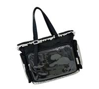 YROHGKPN Élégant sac transparent pour sans-abri Trilatéral pour le transport Mode Polyamide doux Bâtiment Plan junior Plan permanent Polyamide transparent Décontracté, Noir