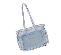 YROHGKPN Élégant sac transparent pour sans-abri Trilatéral pour le transport Mode Polyamide doux Bâtiment Plan junior Plan permanent Polyamide transparent Décontracté, bleu