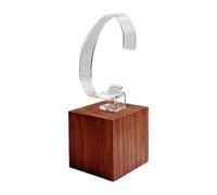 YROHGKPN Élégant support de montre en bois de noyer avec base en bois, organisateur élégant en forme de C pour montres, présentoir à bijoux peu encombrant, vitrine de montre