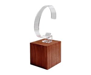 YROHGKPN Élégant support de montre en bois de noyer avec base en bois, organisateur élégant en forme de C pour montres, présentoir à bijoux peu encombrant, vitrine de montre