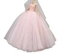 YROHGKPN Élégante robe bouffante sans manches pour poupées de 15,2 cm, robe de mariée en tissu doux, parfaite pour les fêtes et la photographie de poupée, robe de bal de fin d'année