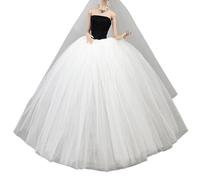 YROHGKPN Élégante robe bouffante sans manches pour poupées de 15,2 cm, robe de mariée en tissu doux, parfaite pour les fêtes et la photographie de poupée, robe de bal de fin d'année