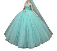 YROHGKPN Élégante robe bouffante sans manches pour poupées de 15,2 cm, robe de mariée en tissu doux, parfaite pour les fêtes et la photographie de poupée, robe de bal de fin d'année