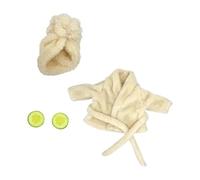 YROHGKPN Élégante sculpture d'oie en plein air avec manteau d'hiver, costume d'une vieille dame, pyjama, tasse à café, ceinture, bigoudis, statue d'hiver festive avec robe confortable pour et