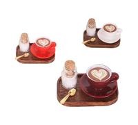 YROHGKPN Ensemble de 3 petites tasses et soucoupes pour jeux créatifs et présentation de poupées sur le thème français