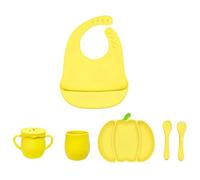 YROHGKPN Ensemble de plateau de service à thème d'Halloween Assiettes à ventouse en silicone Gamelles pour enfants Ustensiles sûrs pour tout-petits Assiettes décoratives Vacances