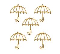 YROHGKPN Ensemble Parapluie doré Cadre en résine UV Pendentif vierge Cadre ouvert pour la fabrication de bijoux Fleurs pressées Artisanat Douille vierge Base vierge