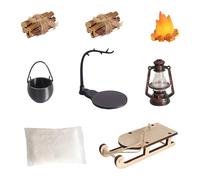 YROHGKPN Équipement de camping miniature de 8 pièces avec composants interchangeables pour les collectionneurs adultes et les projets d'activités pédagogiques. Cadeaux de décoration de Noël sûrs pour