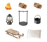 YROHGKPN Équipement de camping miniature de 8 pièces avec composants interchangeables pour les collectionneurs adultes et les projets d'activités pédagogiques. Cadeaux de décoration de Noël sûrs pour