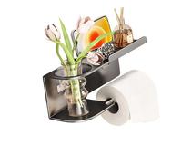 YROHGKPN Étagère murale autocollante compacte pour salle de bain et accessoires, pas besoin de percer, distributeur de lingettes humides