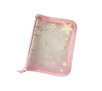 YROHGKPN Étui transparent pour album photo avec fermetures éclair en PVC, classeur à 6 anneaux, couverture pour fan d'idoles, protection d'organisation de petites cartes, coque de carnet à fermeture