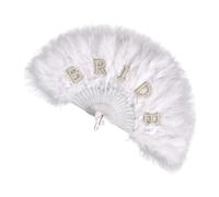 YROHGKPN Éventail de mariée délicat avec plumes, refroidisseur compact pour les mariages en plein air, accessoires de photographie élégants et décoration, éventails de mariée en dentelle