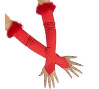 YROHGKPN Gants élégants des années 1920 pour femme - Manchettes pour différentes occasions - Teaparty, dressing, rouge, taille unique