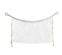 YROHGKPN Hamac spacieux en macramé pour jouets en peluche, rangement d'angle chambre ou salle de jeux, porte-jouets peu encombrant, grand filet en peluche