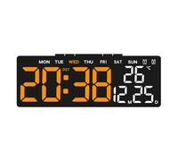 YROHGKPN Horloge numérique LED multifonction à montage mural avec luminosité réglable pour bureau et maison, réveil avec luminosité réglable