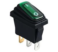YROHGKPN Interrupteur à bascule rectangulaire étanche IP65 noir avec voyant lumineux intégré pour un fonctionnement sûr et efficace avec connecteurs plats