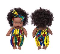 YROHGKPN Jouet pour bébé noir africain avec cheveux bouclés Simulation de Noël Dessin animé pour garçons filles mignon cadeau pour enfants simulation jouet pour bébé