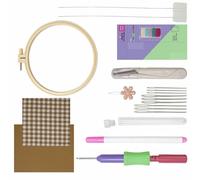 YROHGKPN Kit de broderie pour débutant avec cadre de 2,2 mm, aiguille, tissu et enfile-aiguille pour couture