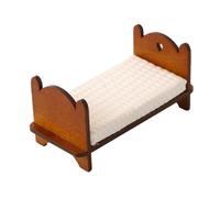 YROHGKPN Lit simple pour chambre à coucher, modèle de meubles miniatures, accessoire de maison de poupée, ensemble de jeu floral réaliste, ensemble de jeu 1 : 12 lits de poupées en bois