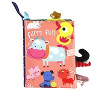 YROHGKPN Livre en tissu pour les centres d'activité Polyester Tissu stimulant Animal d'activité Crépitement pour l'enseignement Livre bébé indestructible Espagnol