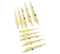 YROHGKPN Lot de 10 bagues à griffes pour les doigts - Décoration artistique pour améliorer la danse du ventre et les tenues de fête d'Halloween