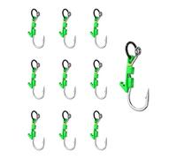 YROHGKPN Lot de 10 hameçons de pêche avec ardillon pour crevettes vivantes ont une forme pénétrante et une surface lisse pour réduire la rupture de la ligne. Plastique et métal