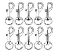 YROHGKPN Lot de 10 mousquetons avec base pivotante, laisses pour chien résistantes à la rouille, boucles à clip, accessoires de bijoux pour colliers et bracelets, boucles de sangle, boucles de ruban