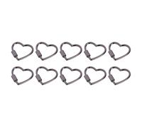 YROHGKPN Lot de 10 mousquetons en forme de cœur avec fermeture à vis pour trousseau de clés, sangles de sac à main, équipement de randonnée, fermeture à vis, porte-clés, a, taille unique