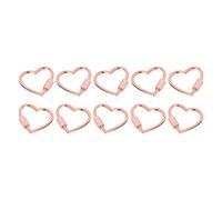 YROHGKPN Lot de 10 mousquetons en forme de cœur avec fermeture à vis pour trousseau de clés, sangles de sac à main, équipement de randonnée, fermeture à vis, porte-clés, Or rose, taille unique