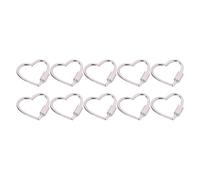 YROHGKPN Lot de 10 mousquetons en forme de cœur avec fermeture à vis pour trousseau de clés, sangles de sac à main, équipement de randonnée, fermeture à vis, porte-clés, White K, taille unique