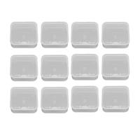 YROHGKPN Lot de 12 boîtes de rangement pour la maison, en plastique, empilables, petite boîte carrée avec couvercle transparent, coque transparente, utilisation efficace de l'espace