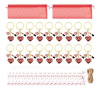 YROHGKPN Lot de 18 porte-clés créatifs en forme de cœur pour les fêtes de la Saint-Valentin Souvenirs Rouge à lèvres en alliage Cadeaux conviviaux Cadeaux de Saint-Valentin en alliage de zinc