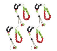 YROHGKPN Lot de 2/4 bracelets à main Tasbih prière religieuse Bracelet de perles Chapelet Bijoux Drapeau Palestine Couleurs Acrylique Chaîne de prière Taille réglable Bracelet Accessoires religieux