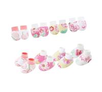 YROHGKPN Lot de 4 moufles en coton doux et confortables pour nouveau-nés - Gants respirants et anti-rayures pour tout-petits de 0 à 6 mois, Set 3, Taille unique