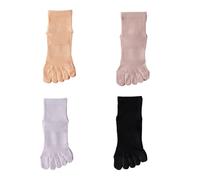 YROHGKPN Lot de 4 paires de chaussettes de sport respirantes avec bout divisé pour la course sportive - Longueur cheville pour absorption des chocs - Séparation des orteils de soutien lors de la