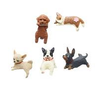 YROHGKPN Lot de 5 figurines en PVC pour petits chiens - Plusieurs positions - Collage rapide - Ornement de bureau - Décoration de voiture