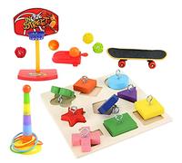 YROHGKPN Lot de 5 jouets à mâcher et jouer, taille appropriée, améliore la capacité de différenciation des couleurs, l'intelligence des perroquets