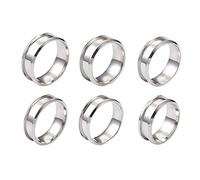 YROHGKPN Lot de 6 bagues rainurées de 8 mm en acier inoxydable pour la fabrication de bijoux incrustés, polies, avec supports rainurés confortables, fabrication de bijoux, comme décrit
