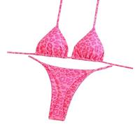 YROHGKPN Maillot de bain triangulaire avec string imprimé floral, deux pièces, dos nu, maillot de bain, nœud réglable pour vacances à la plage, maillot de bain extensible pour femme