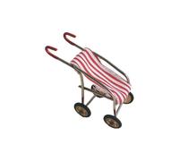 YROHGKPN Maison de poupée miniature modèle poussette échelle 1:12, figurine avec cadre en fer et housse en tissu pour la représentation de scène, maison de poupée miniature modèle de poussette