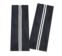 YROHGKPN Manchons de jambe rayés noirs en cuir synthétique avec fermetures éclair latérales pour femme - Chaussettes punk chaudes, chaussettes évasées - Manches punk