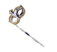 YROHGKPN Masque de mascarade avec baguette, costume d'Halloween, vénitien, carnaval, fête, Halloween