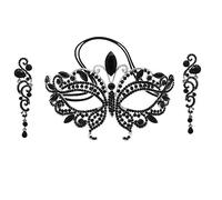 YROHGKPN Mode Femmes Délicat Masques Tempérament Mascarade Fête Bijoux Demi-visage avec sangle réglable Demi-visage Fête Cristal Halloween