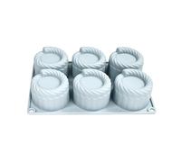 YROHGKPN Moules en silicone pour 6 tasses, design en corde, ustensiles de cuisson indispensables pour la maison, parfaits pour les desserts et les ustensiles de cuisson passent au lave-vaisselle