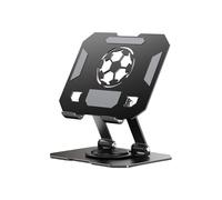 YROHGKPN Ordinateur de bureau portable en alliage avec double axes, rotation à 360 degrés, base pliable réglable pour téléphones et pads, tablette portable en acier au carbone